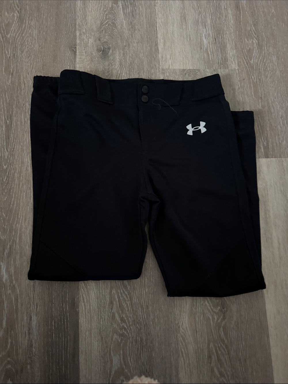 Under Armour Kids Black Jogger Baseball Pants with White Logo
